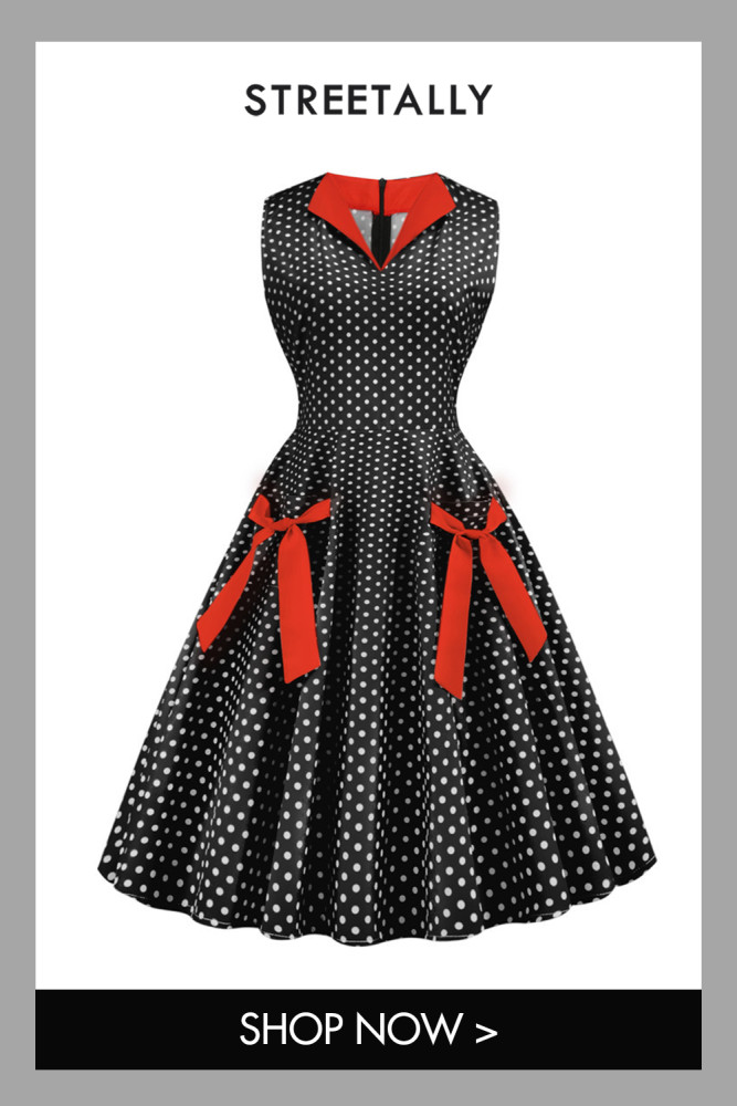 Casual Elegant Dress Plaid Print Sleeveless Bow Party Vintage Sundress 1950 Vintage Dress