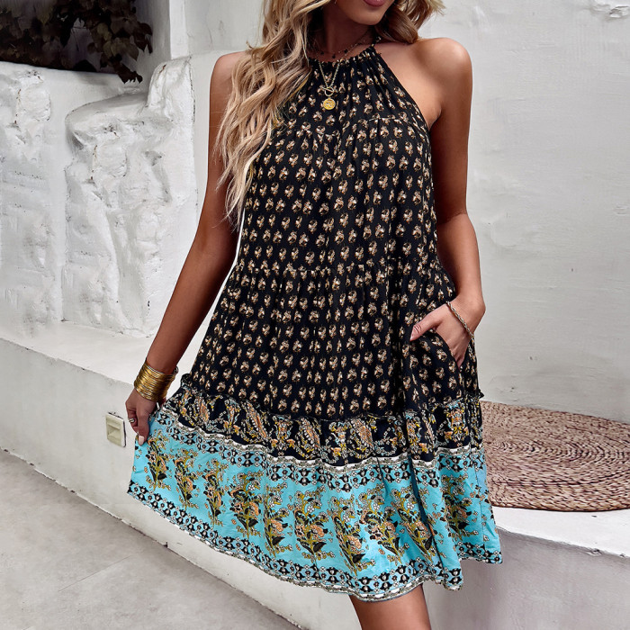 New print women's summer bohemian casual vacation beach style Casual Dresses
