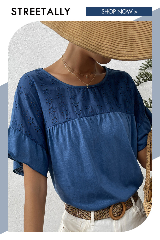 New Stitching Top T-shirt Summer Short-sleeved Solid Color Loose Top Women's T-shirts