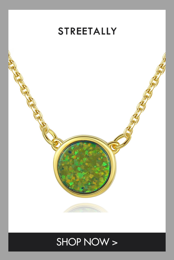 Elegant Necklace with Round Pendant in 18K Gold Plated Sterling Silver Necklace