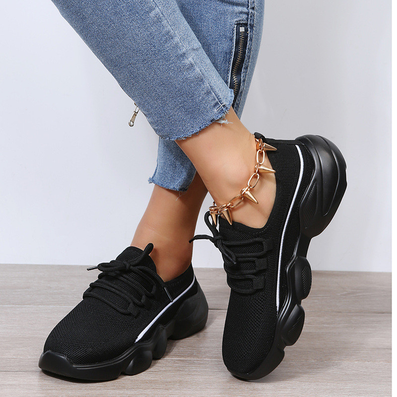 Flying Woven Casual Sneakers Women's Mesh Daddy Shoes Sneakers