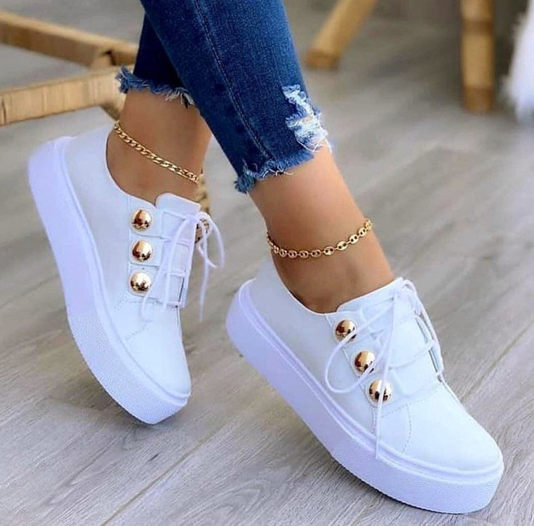 Casual Shoes New Round Toe Platform Viscose Shoes Sneakers