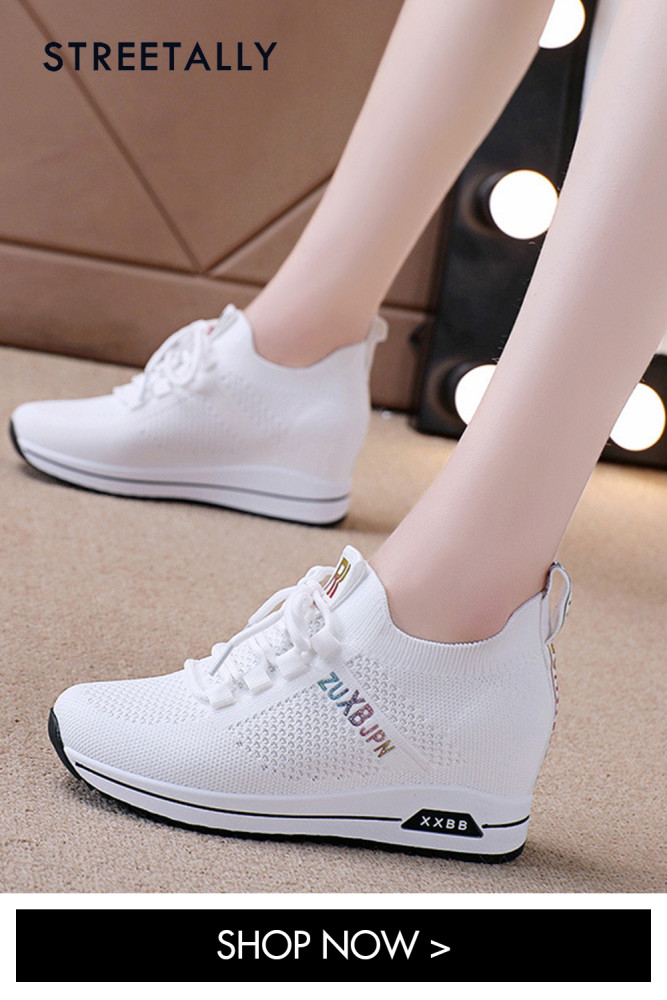 Women's Inner Height Increasing All-match Net Shoes Casual Comfortable Thick Sole Sneakers