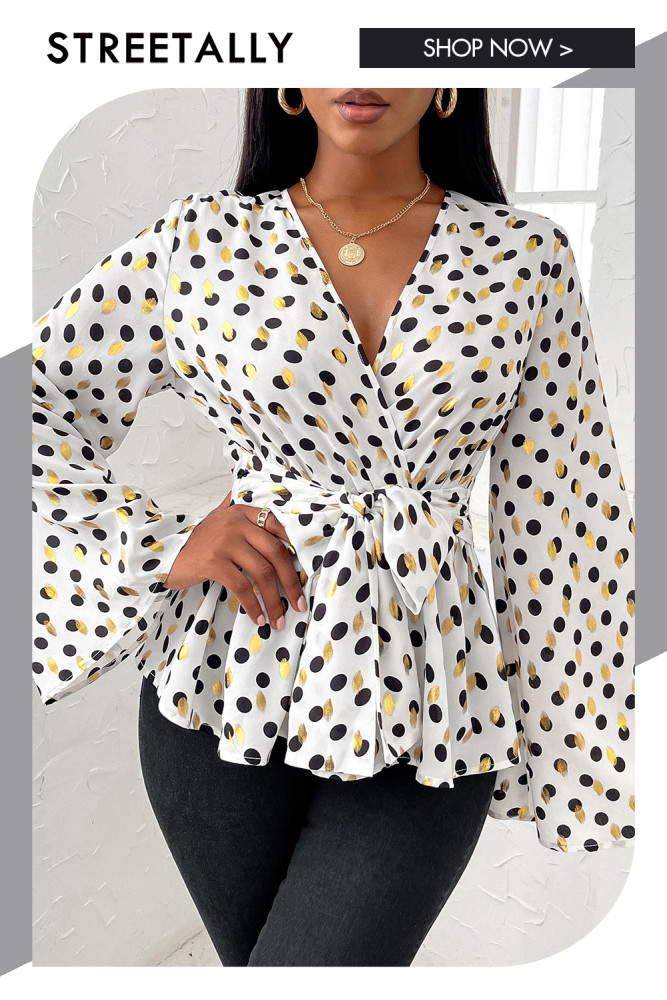 Slim Top Women's Pullover Print Chiffon V-Neck Shirt Blouses & Shirts
