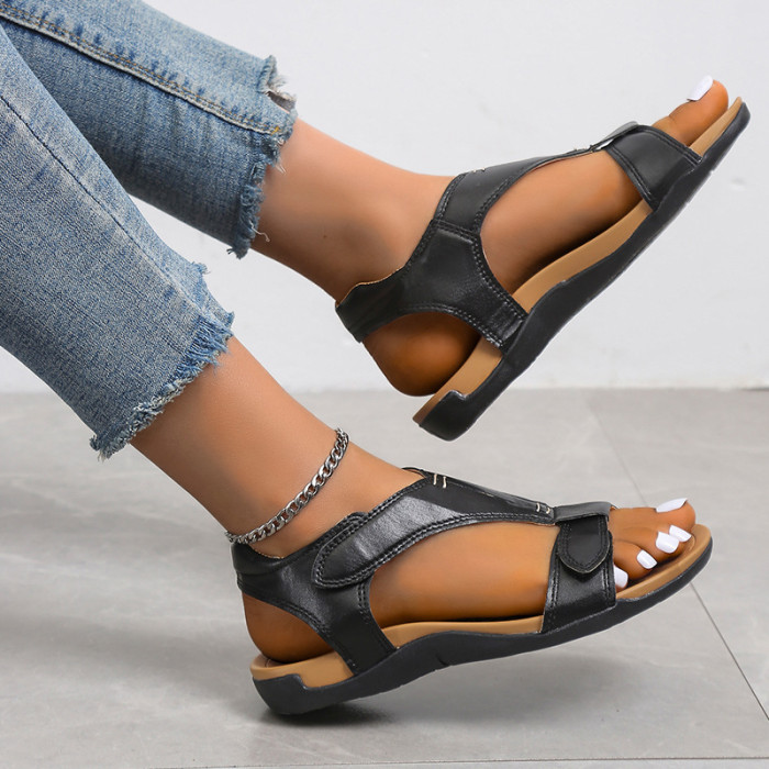 Summer New Athleisure Velcro Plus Size Fashion Ladies Sandals