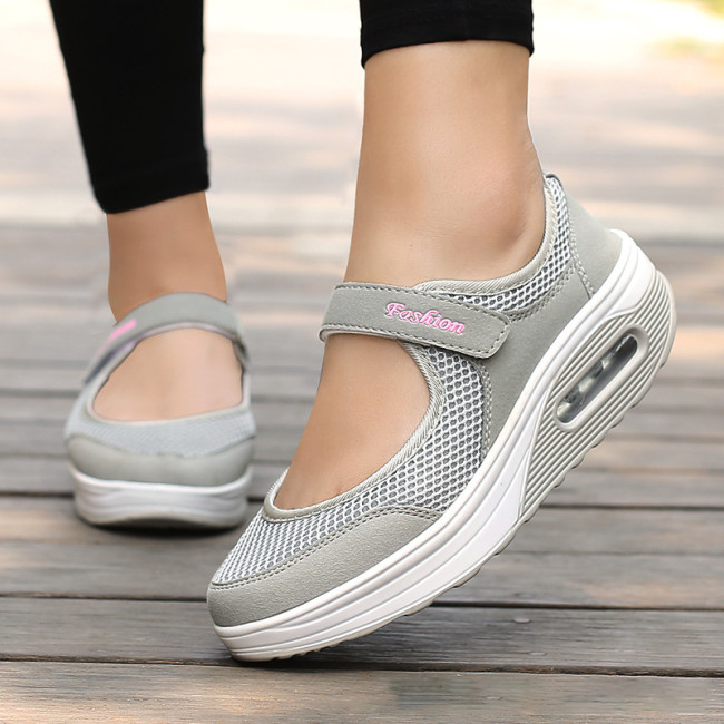 Summer Women's Shoes Mom Shoes Mesh Shoes Velcro Plus Size Sneakers