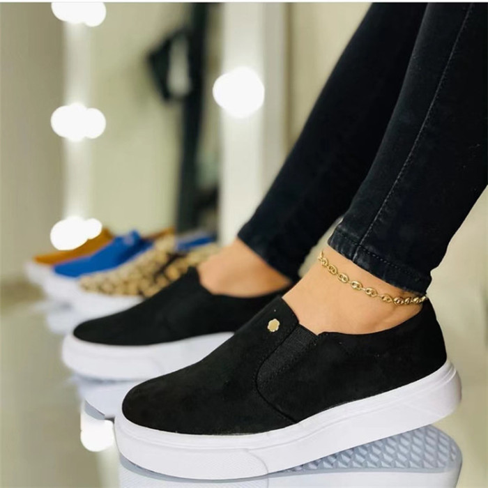 Summer New Flat Round Toe Fashion Leopard Print Cloth Sneakers Women Sneakers