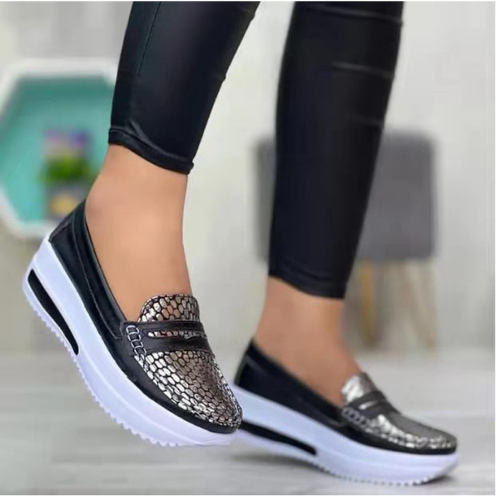 Casual Shoes Solid Color Round Toe Low Top Belt Buckle Soft Sole Sneakers