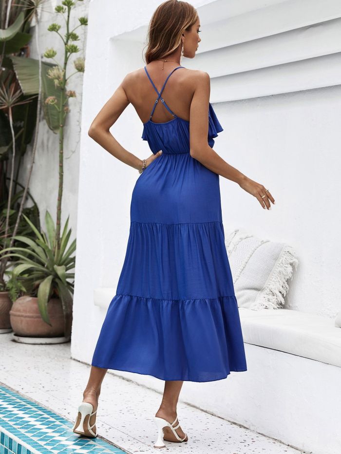 Ladies Sexy Backless Sling Dress Summer New Maxi Dresses