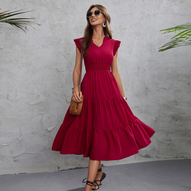Summer Women's Slimming High Waist Sleeveless Dress Maxi Dresses