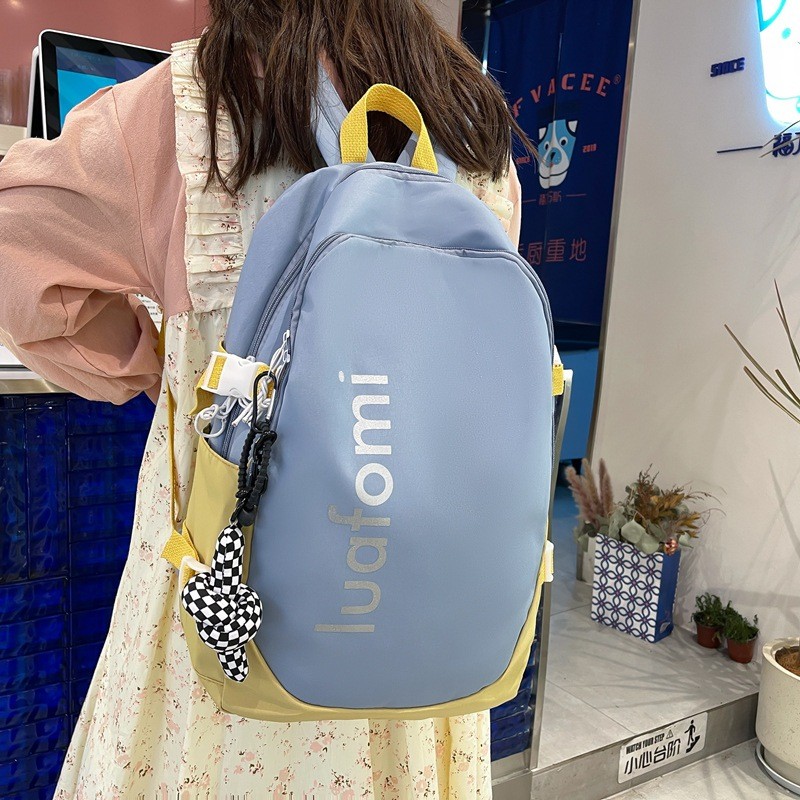 Contrasting Color New Large-capacity Student Bag Daily Casual Shoulders Harajuku Backpack