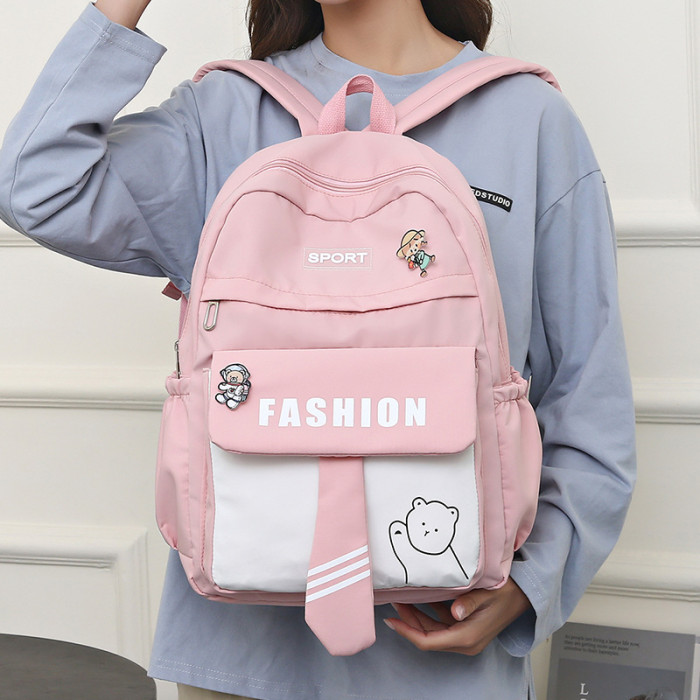 Large-capacity School Bag New Campus Backpack Contrast Color Harajuku Backpack