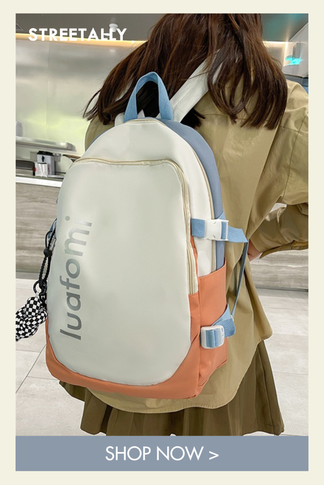 Contrasting Color New Large-capacity Student Bag Daily Casual Shoulders Harajuku Backpack