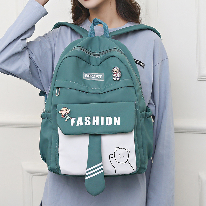 Large-capacity School Bag New Campus Backpack Contrast Color Harajuku Backpack