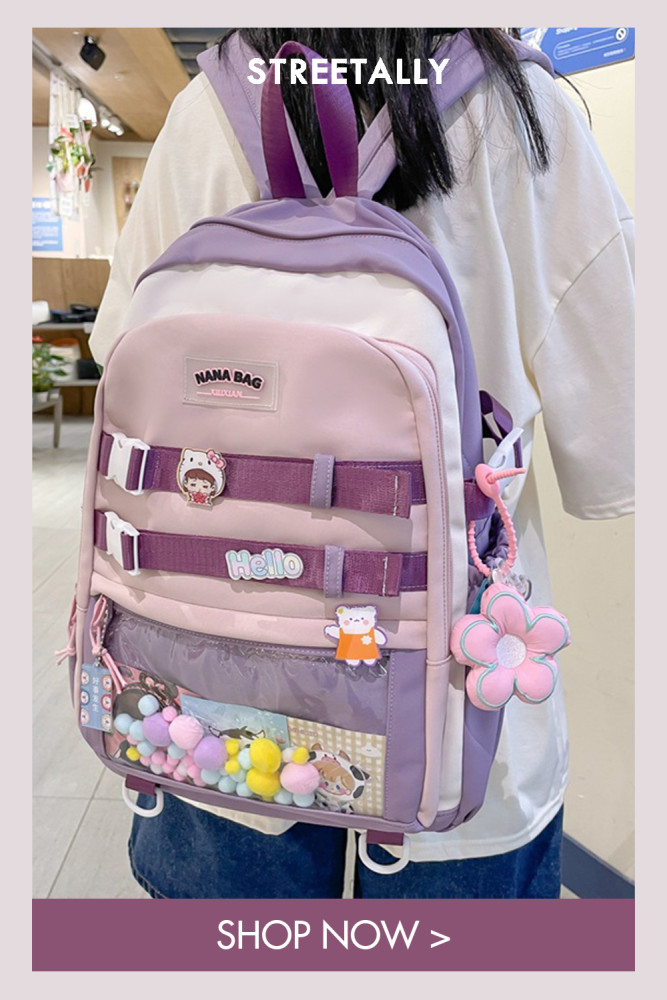 Schoolbag Large Capacity Contrast Color Casual Student Harajuku Backpack