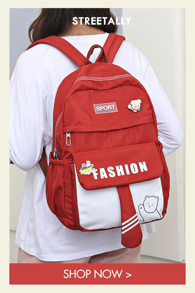 Large-capacity School Bag New Campus Backpack Contrast Color Harajuku Backpack