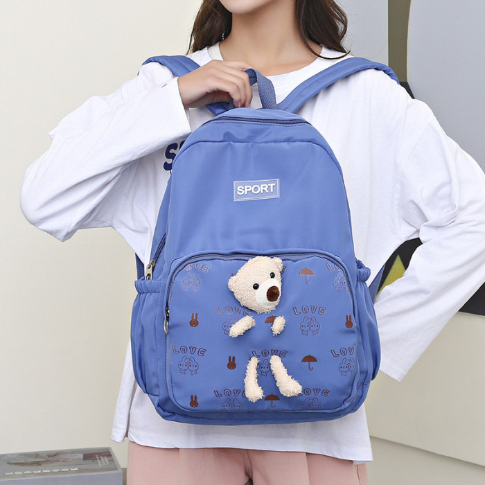 Trendy Schoolbag Large-capacity Student Shoulders Casual And Simple Harajuku Backpack