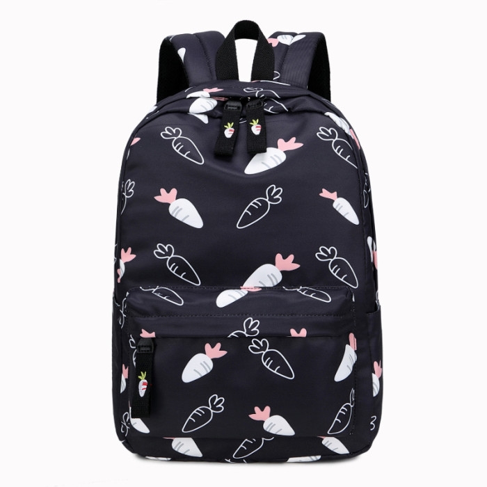 Casual Backpack Student School Bag Embroidered Print Polyester Waterproof Harajuku Backpack