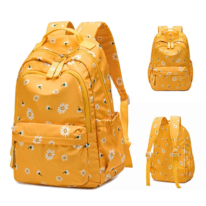 Daisy Printed Backpack Large Capacity Student School Bag Printed Harajuku Backpack
