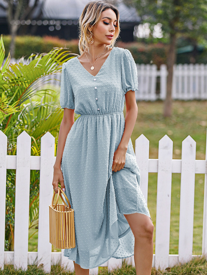 Light Cooked Wind And Thin Goddess Fan Solid Color Tea Break Bellflower Maxi Dresses