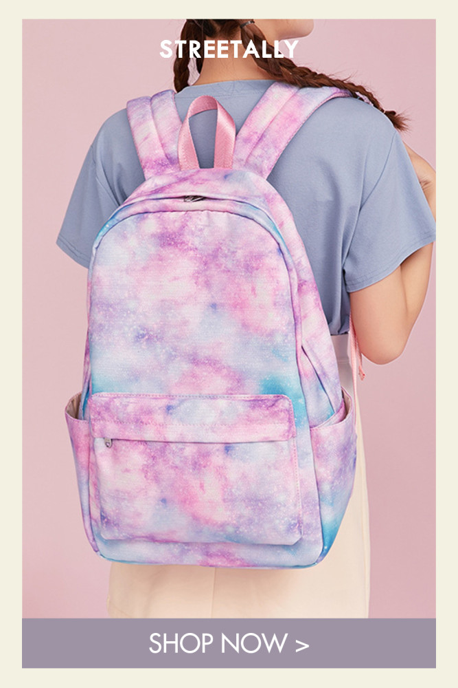 New Three-piece Backpack With Starry Sky Graffiti Print Student School Bag Harajuku Backpack