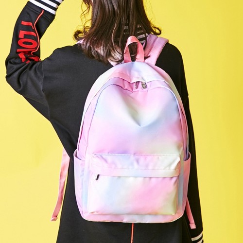 New Girls Waterproof Polyester School Bag Contrast Color Backpack Student Casual Harajuku Backpack