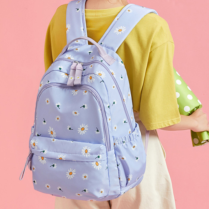 Daisy Printed Backpack Large Capacity Student School Bag Printed Harajuku Backpack