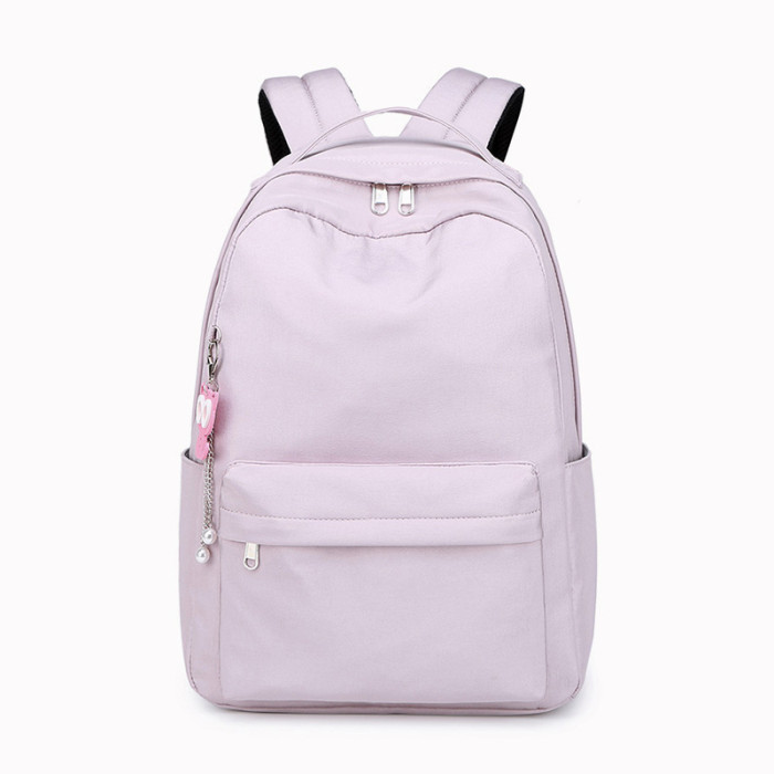 Student Schoolbag New Campus Solid Color Shoulders Large Capacity Harajuku Backpack