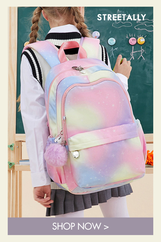 Gradient Rainbow Print Backpack Student Large Capacity Harajuku Backpack