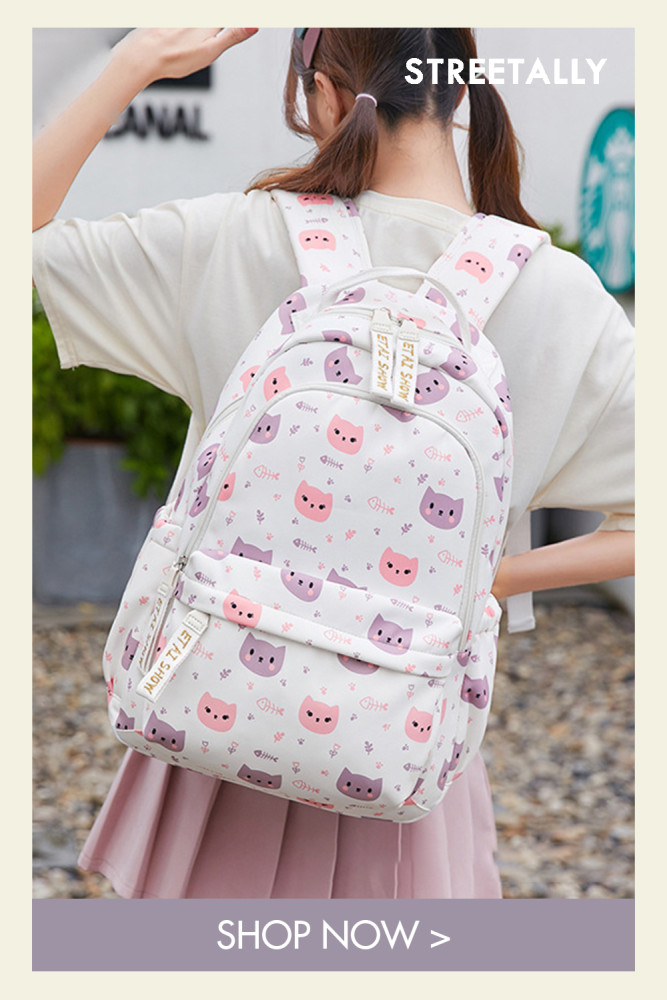 Student Schoolbag Cute Cartoon Printing Large-capacity Shoulders New Harajuku Backpack