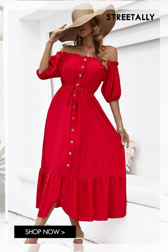 Off-the-shoulder Women's Dress Summer Resort Style Maxi Dresses