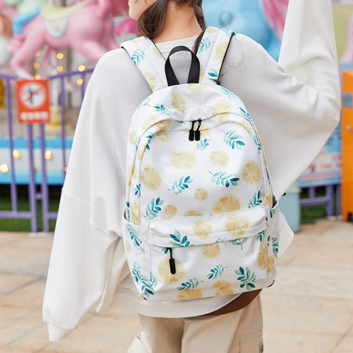 Small Fresh Print Student Large-capacity Schoolbag Women's Waterproof Harajuku Backpack