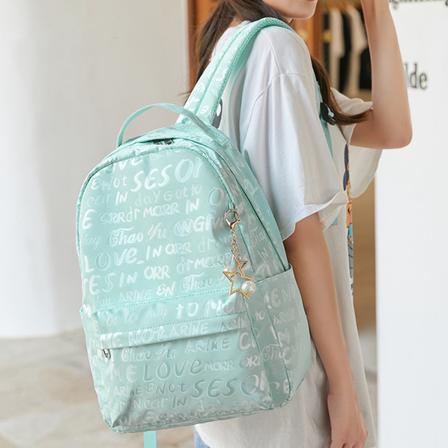 Fashion English Alphabet Backpack Women's Ultra-light Waterproof Student Harajuku Backpack