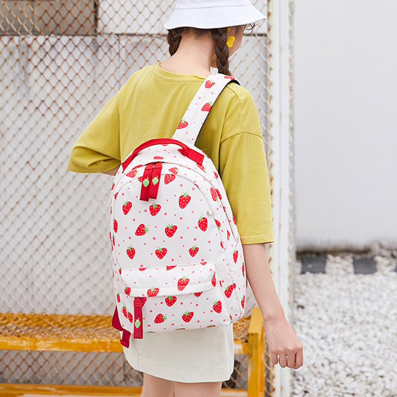 Fruit Print Backpack Campus Student School Bag Harajuku Backpack