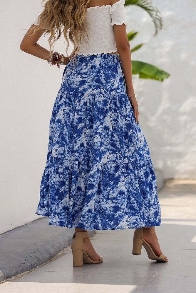Skirts Women's Summer New Fashion Print Retro Thin Temperament Elegant Skirts