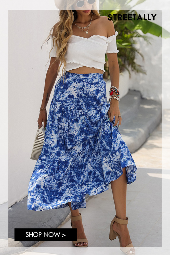 Skirts Women's Summer New Fashion Print Retro Thin Temperament Elegant Skirts