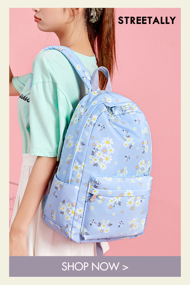 New Small Floral Shoulders Small Fresh Student Schoolbag Small Daisy Print Harajuku Backpack