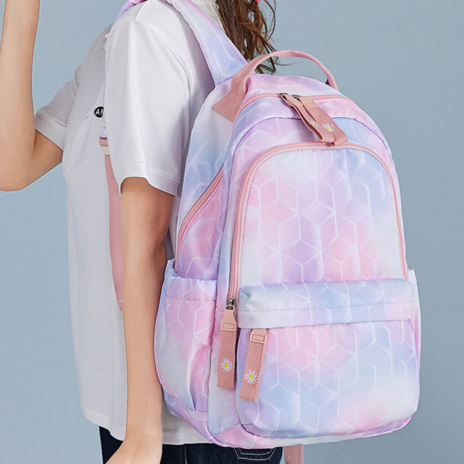 Gradient Backpack Fashion Print Large Capacity Student Harajuku Backpack