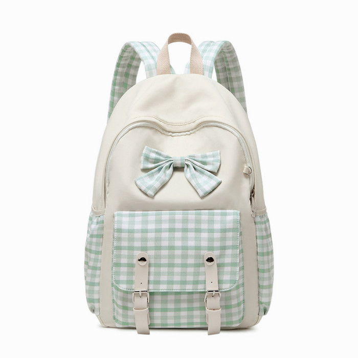 Plaid Shoulders Summer New Student Large Capacity Harajuku Backpack