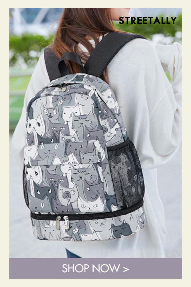 Large-capacity Waterproof Printed Backpack Student Schoolbag Sports Yoga Harajuku Backpack