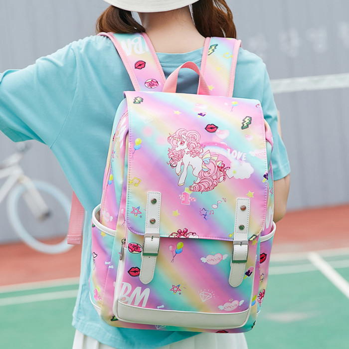 New Cute Unicorn Backpack Student Lightweight Waterproof Large Capacity Harajuku Backpack