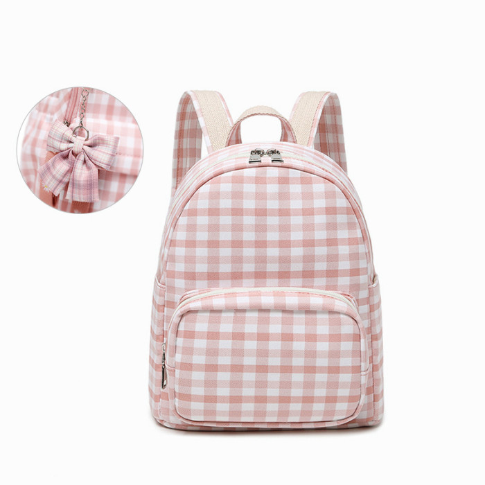 Plaid Backpack Small Cute Small Casual Harajuku Backpack