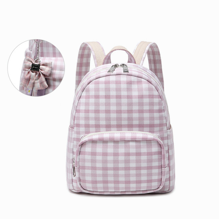 Plaid Backpack Small Cute Small Casual Harajuku Backpack