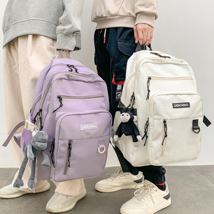 Trendy Simple Multi-layer Shoulders Student Class Computer Harajuku Backpack