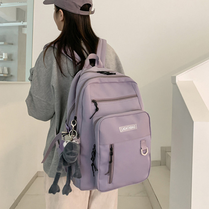 Trendy Simple Multi-layer Shoulders Student Class Computer Harajuku Backpack