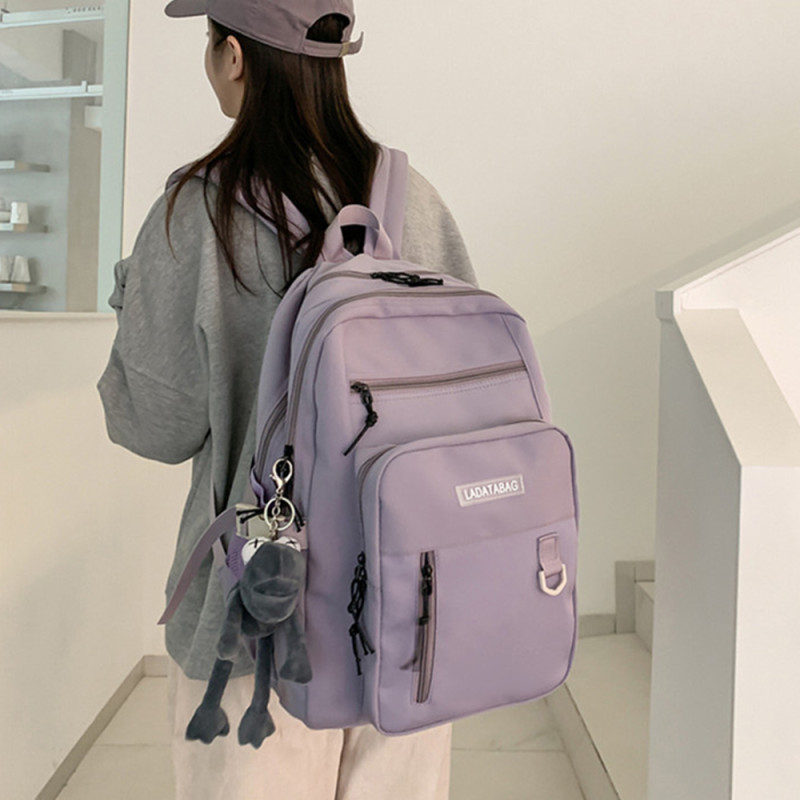 Trendy Simple Multi-layer Shoulders Student Class Computer Harajuku Backpack