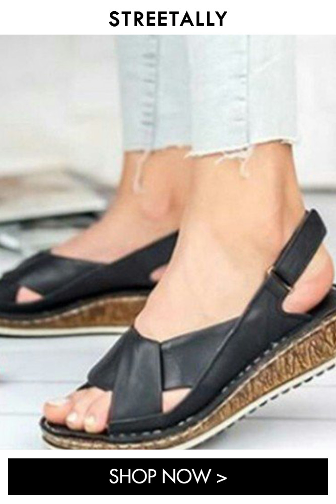 New Summer Fish Mouth Casual Women's Shoes Super Buckle Velcro Women's Wedge Sandals