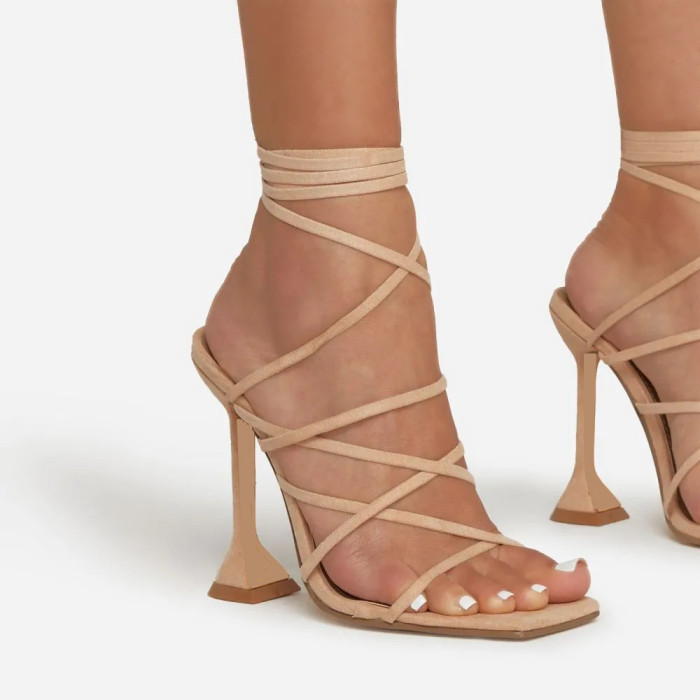 Summer New Sandals Plus Size Women's Shoes Stiletto Open Toe Back Strap Summer  Heels