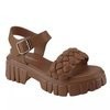 Summer New Woven Word Vamp Buckle Platform Roman Style Platform Sandals