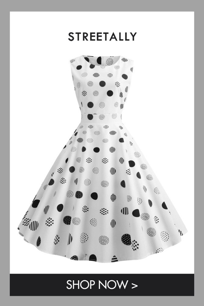 Printed Vintage Dress Elegant 50's 60's Rock A Line 1950 Vintage Dresses